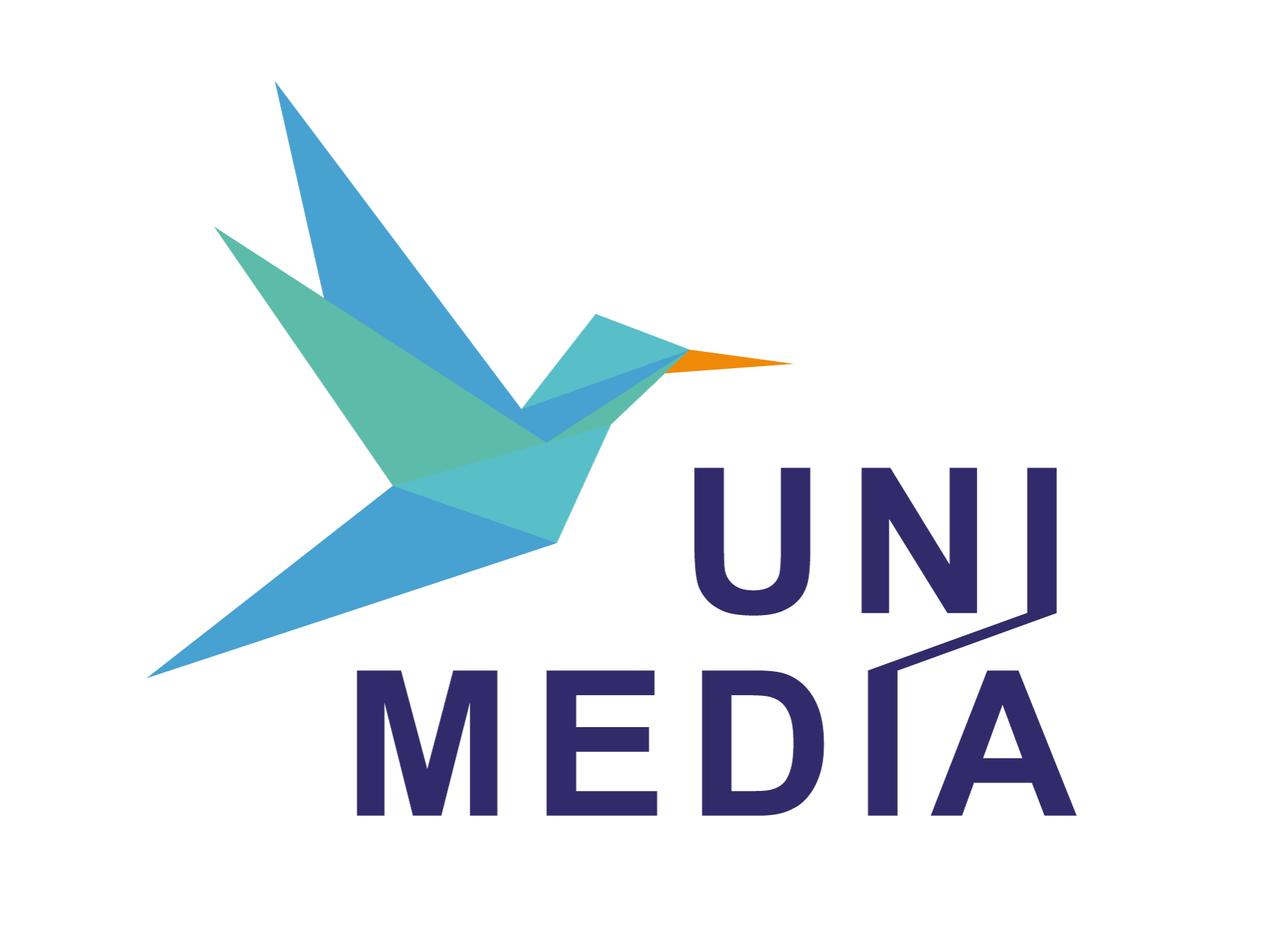 colibri origami oiseau logo unimedia